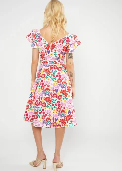 Damen Blutsgeschwister Knielange Kleider|Festliches Kleid Falbala Festival