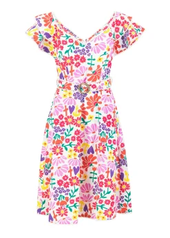 Damen Blutsgeschwister Knielange Kleider|Festliches Kleid Falbala Festival
