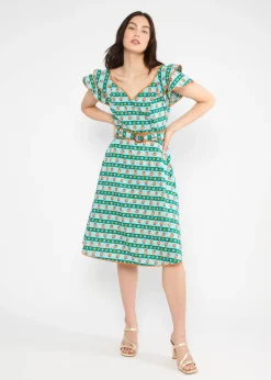 Damen Blutsgeschwister Knielange Kleider|Festliches Kleid Falbala Festival