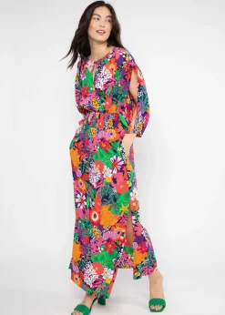 Damen Blutsgeschwister Maxikleider|Festliches Kleid Oho Ki Boho