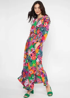 Damen Blutsgeschwister Maxikleider|Festliches Kleid Oho Ki Boho