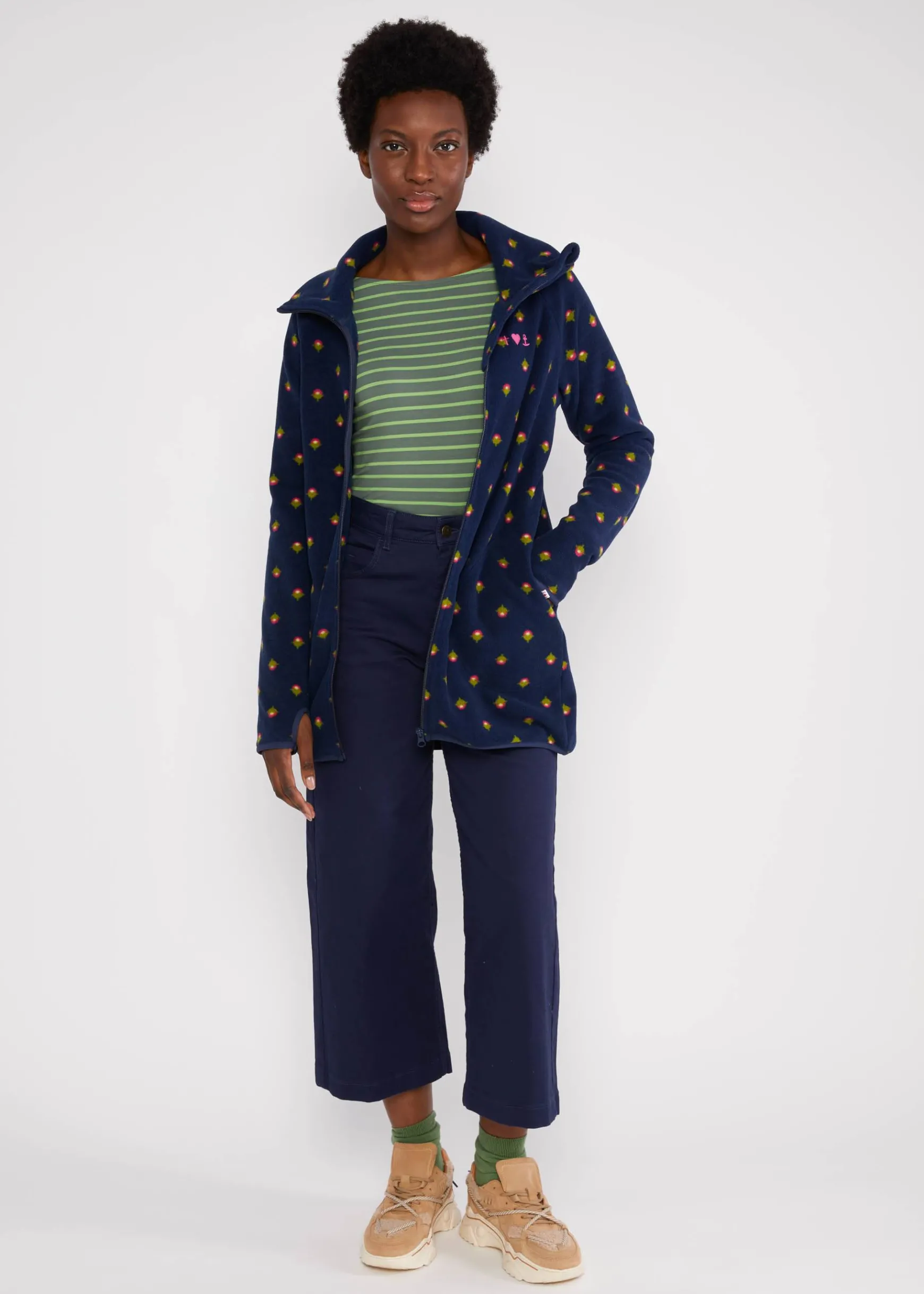 Damen Blutsgeschwister Übergangsjacken|Zip-Jacken|Fleecejacke Hu00FCttenzauber Long