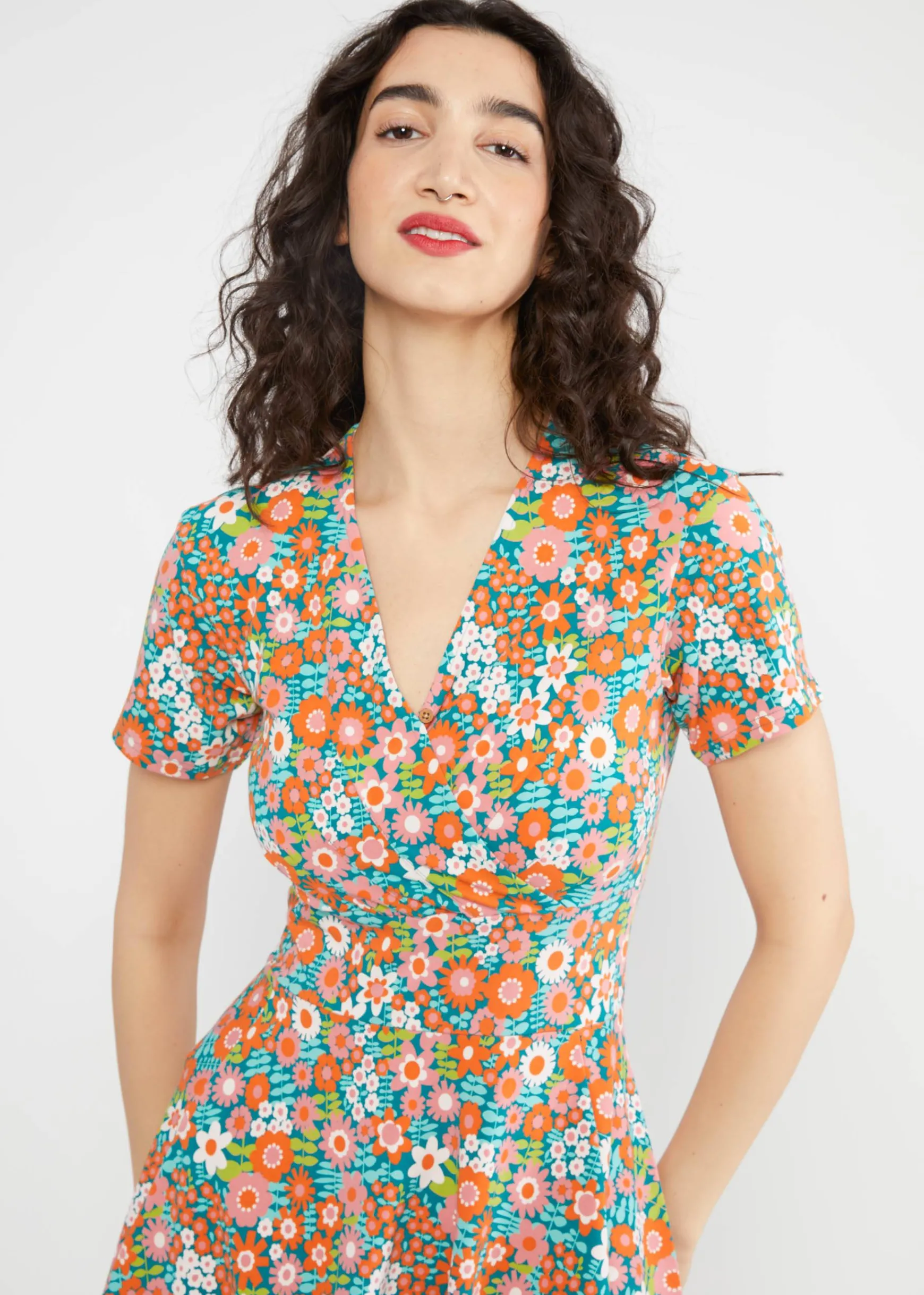 Damen Blutsgeschwister Jerseykleider|Knielange Kleider|Freizeitkleid Shalala Tralala Spring