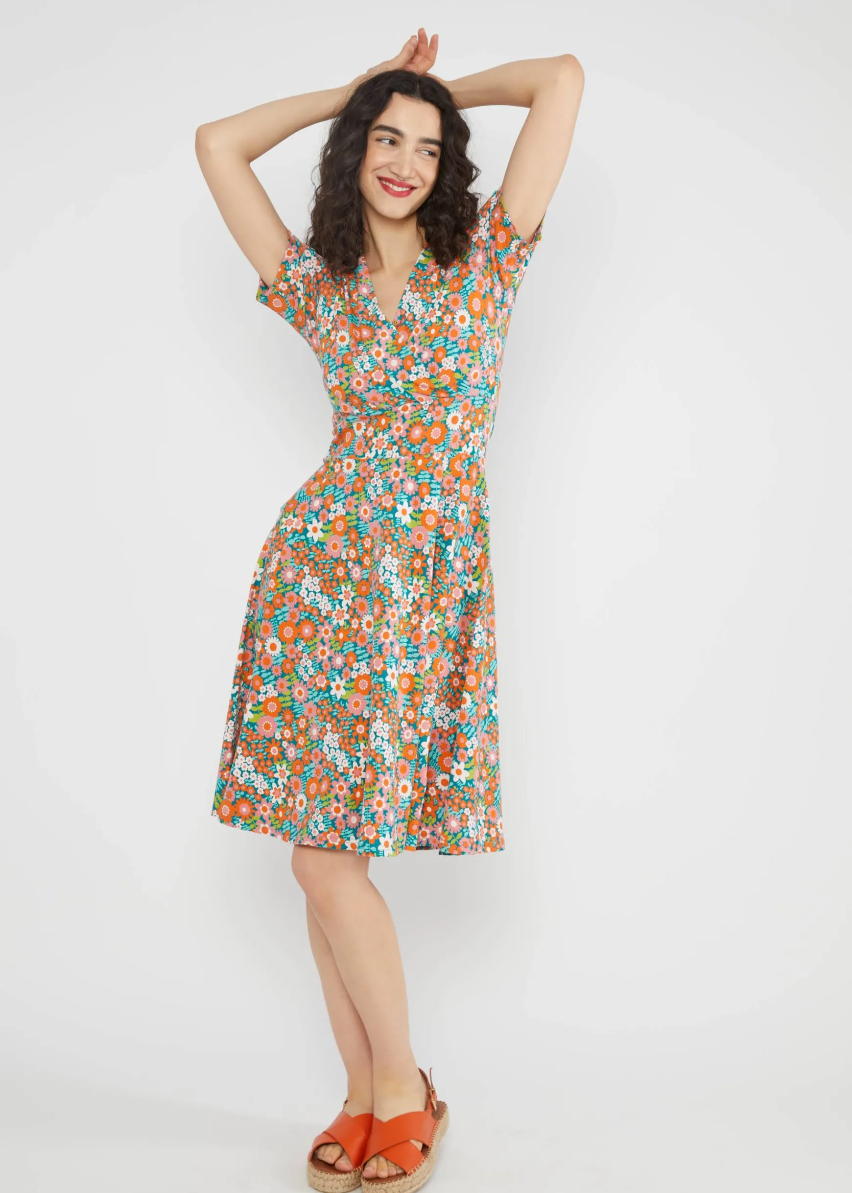Damen Blutsgeschwister Jerseykleider|Knielange Kleider|Freizeitkleid Shalala Tralala Spring