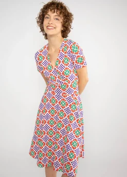 Damen Blutsgeschwister Jerseykleider|Knielange Kleider|Freizeitkleid Shalala Tralala Spring