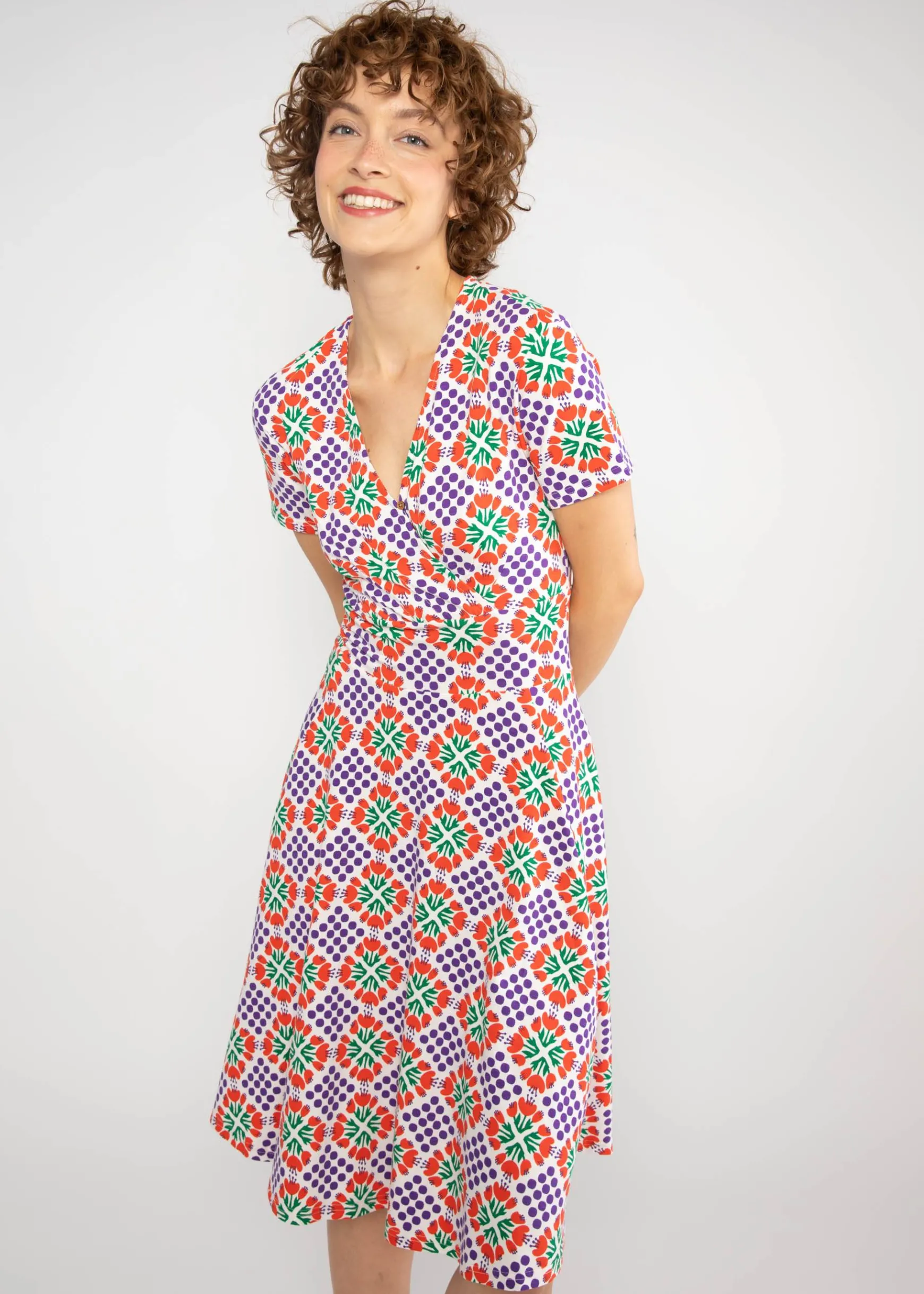 Damen Blutsgeschwister Jerseykleider|Knielange Kleider|Freizeitkleid Shalala Tralala Spring