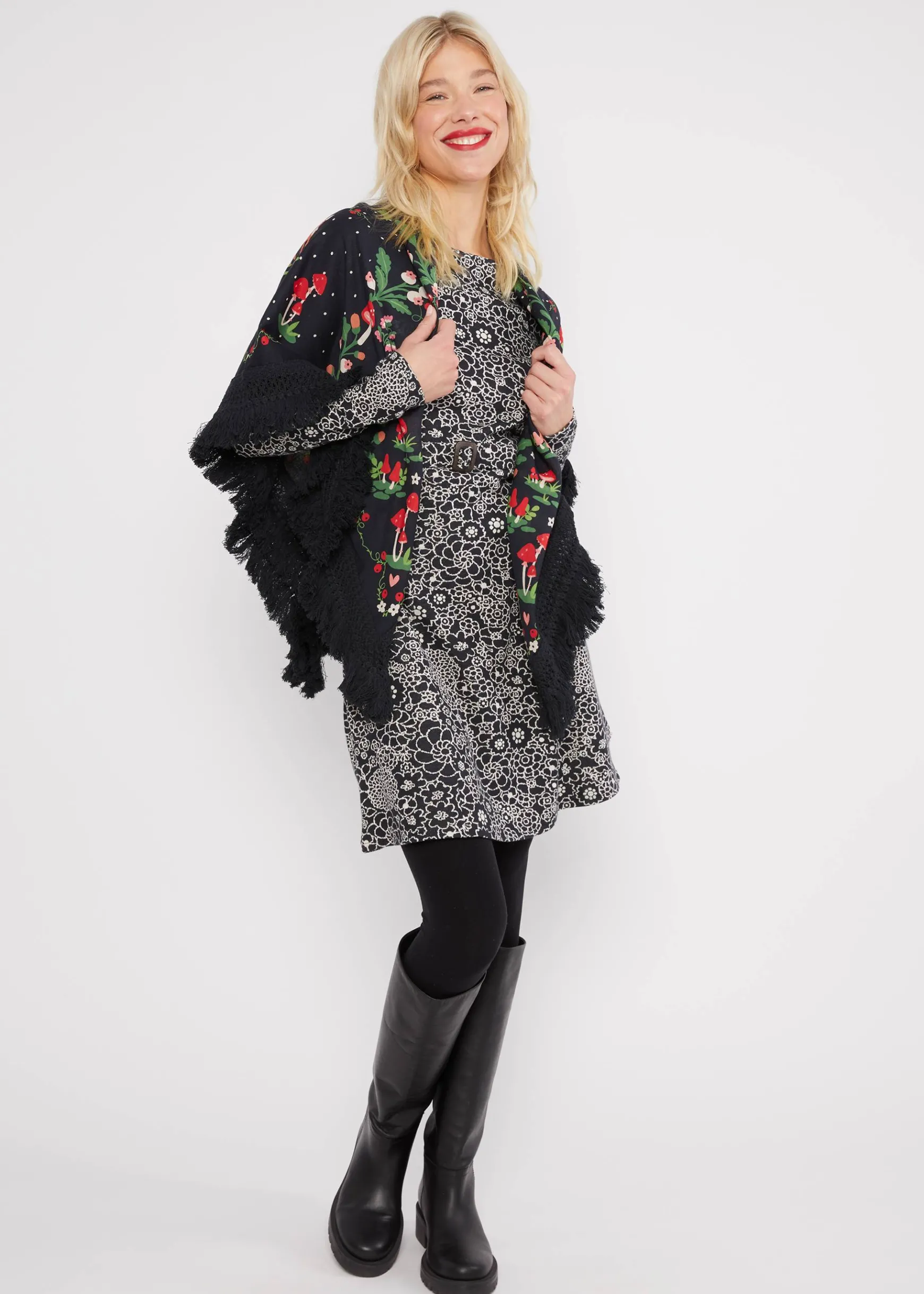 Damen Blutsgeschwister Jerseykleider|Knielange Kleider|Herbstkleid California Calling