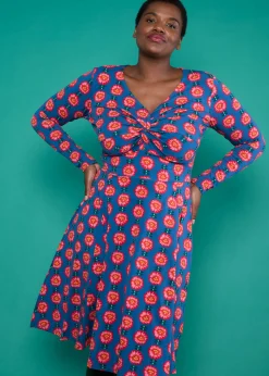 Damen Blutsgeschwister Jerseykleider|Knielange Kleider|Herbstkleid Hot Knot