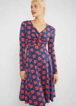 Damen Blutsgeschwister Jerseykleider|Knielange Kleider|Herbstkleid Hot Knot