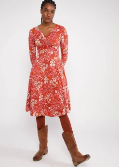 Damen Blutsgeschwister Jerseykleider|Knielange Kleider|Herbstkleid Hot Knot