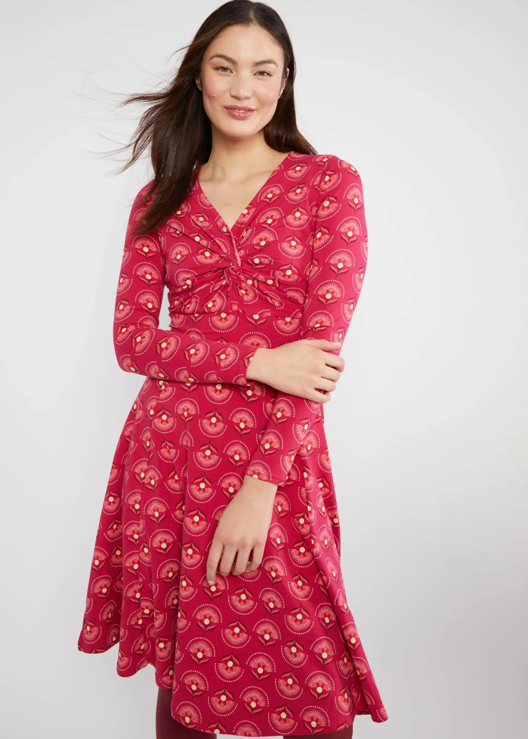 Damen Blutsgeschwister Jerseykleider|Knielange Kleider|Herbstkleid Hot Knot