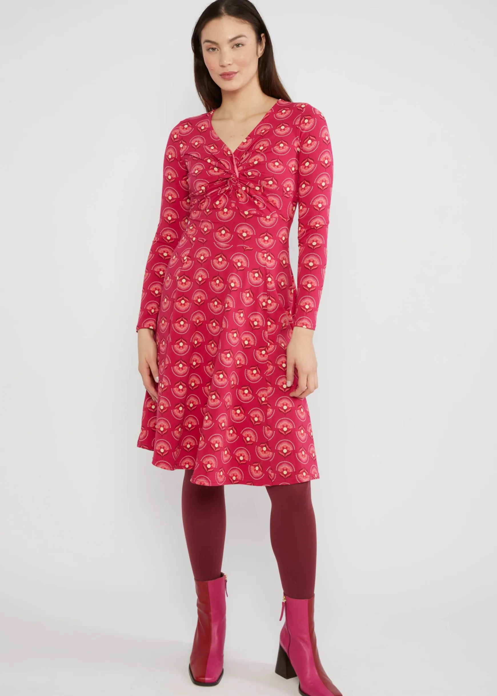 Damen Blutsgeschwister Jerseykleider|Knielange Kleider|Herbstkleid Hot Knot