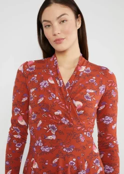 Damen Blutsgeschwister Jerseykleider|Knielange Kleider|Herbstkleid Shalala Tralala Shawl