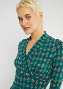 Damen Blutsgeschwister Jerseykleider|Knielange Kleider|Herbstkleid Shalala Tralala Shawl