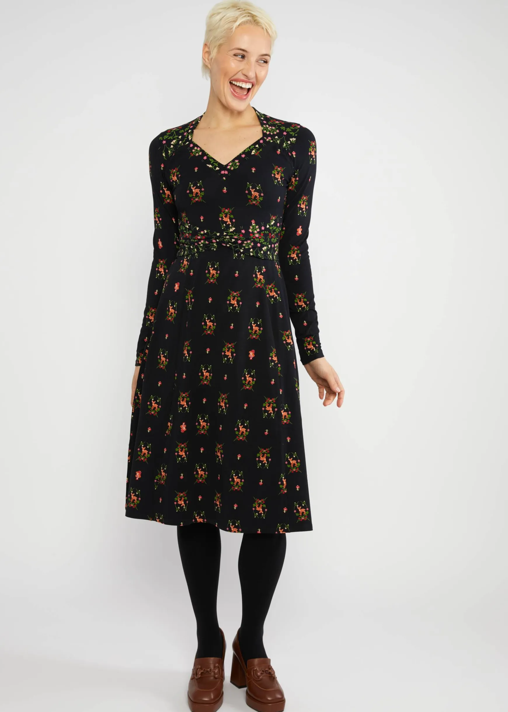 Damen Blutsgeschwister Jerseykleider|Knielange Kleider|Jerseykleid Shake Rattle and Roll