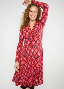 Damen Blutsgeschwister Jerseykleider|Knielange Kleider|Jerseykleid Shalala Tralala Shawl