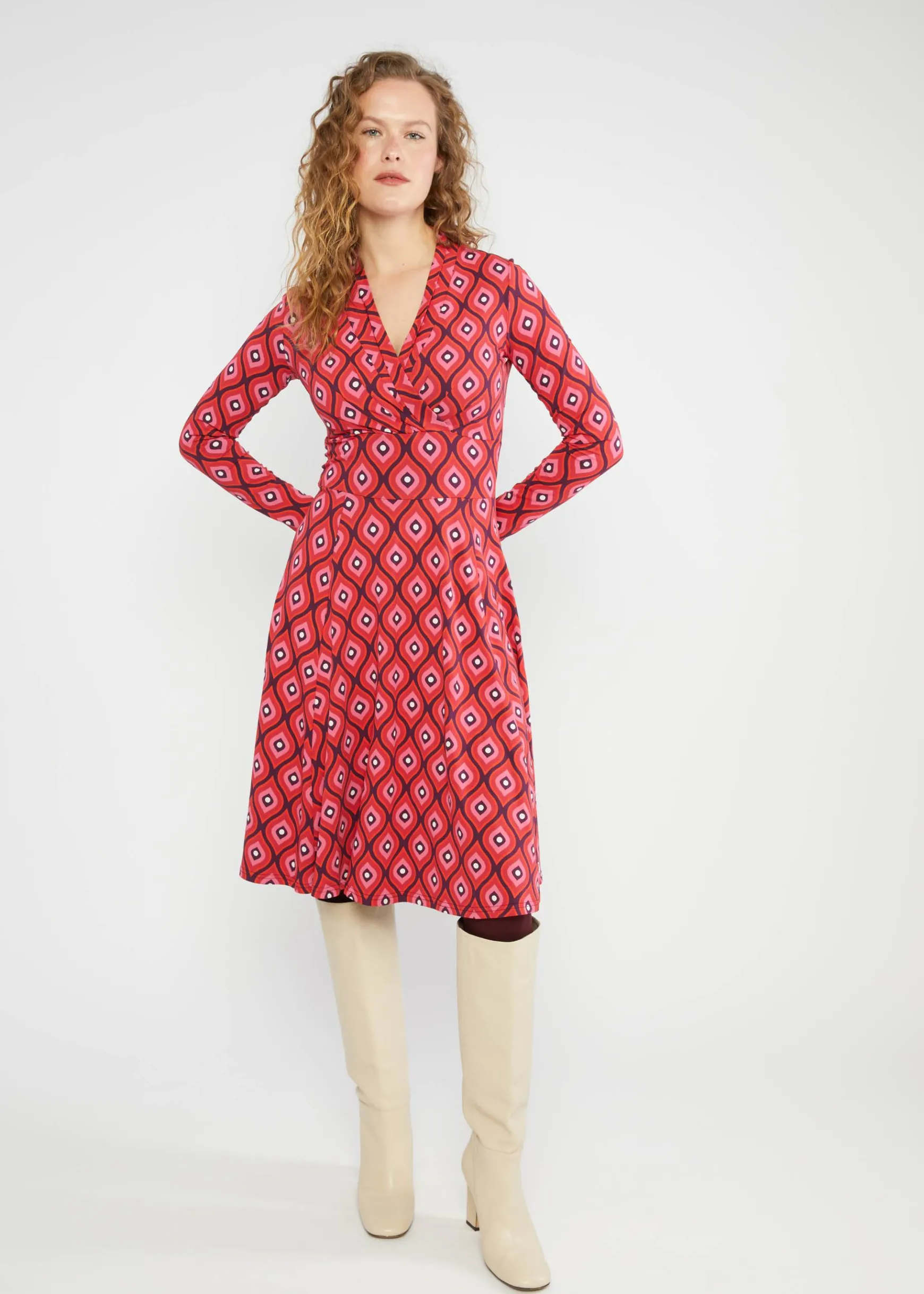 Damen Blutsgeschwister Jerseykleider|Knielange Kleider|Jerseykleid Shalala Tralala Shawl