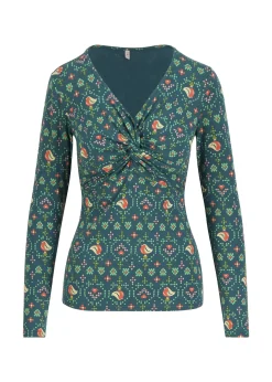 Damen Blutsgeschwister Longsleeves|V-Ausschnitt|Longsleeve Hot Knot Lacy