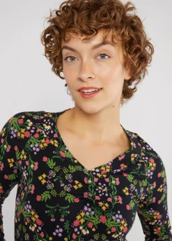 Damen Blutsgeschwister Longsleeves|V-Ausschnitt|Longsleeve Savoir Vivre Sage