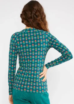 Damen Blutsgeschwister Longsleeves|V-Ausschnitt|Longsleeve Savoir Vivre Sage