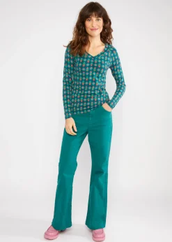 Damen Blutsgeschwister Longsleeves|V-Ausschnitt|Longsleeve Savoir Vivre Sage