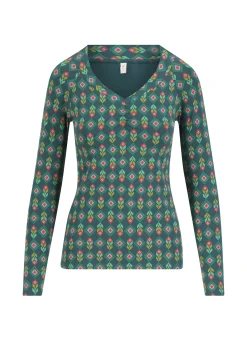 Damen Blutsgeschwister Longsleeves|V-Ausschnitt|Longsleeve Savoir Vivre Sage