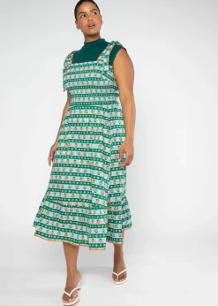 Damen Blutsgeschwister Midikleider|Midikleid Flowerchild