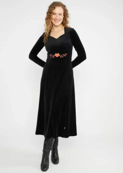 Damen Blutsgeschwister Knielange Kleider|Midikleid Velvet Glamour Heart