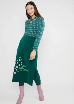 Damen Blutsgeschwister Midiröcke|Midirock Velvet Blossom Breeze