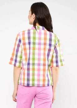 Damen Blutsgeschwister T-Shirts|Blusen|Seersucker Hemd Shimmy Chic