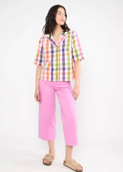 Damen Blutsgeschwister T-Shirts|Blusen|Seersucker Hemd Shimmy Chic