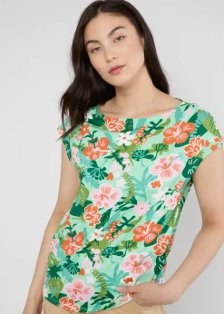 Damen Blutsgeschwister Tops|Rundhals|Shirt Breezy Flowgirl