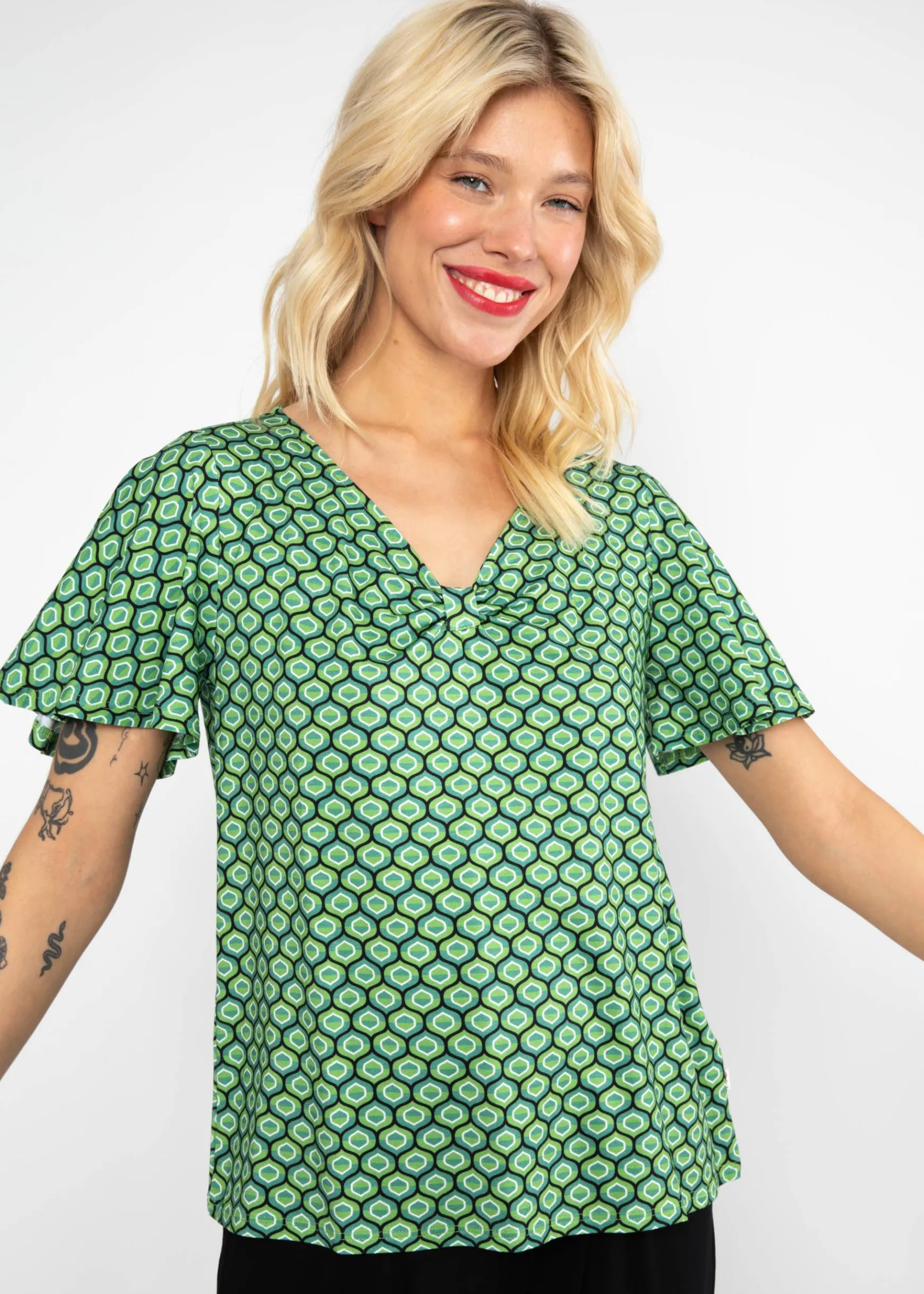 Damen Blutsgeschwister T-Shirts|V-Ausschnitt|Shirt Graceful Belle Air