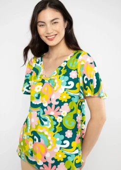Damen Blutsgeschwister T-Shirts|V-Ausschnitt|Shirt Graceful Belle Air