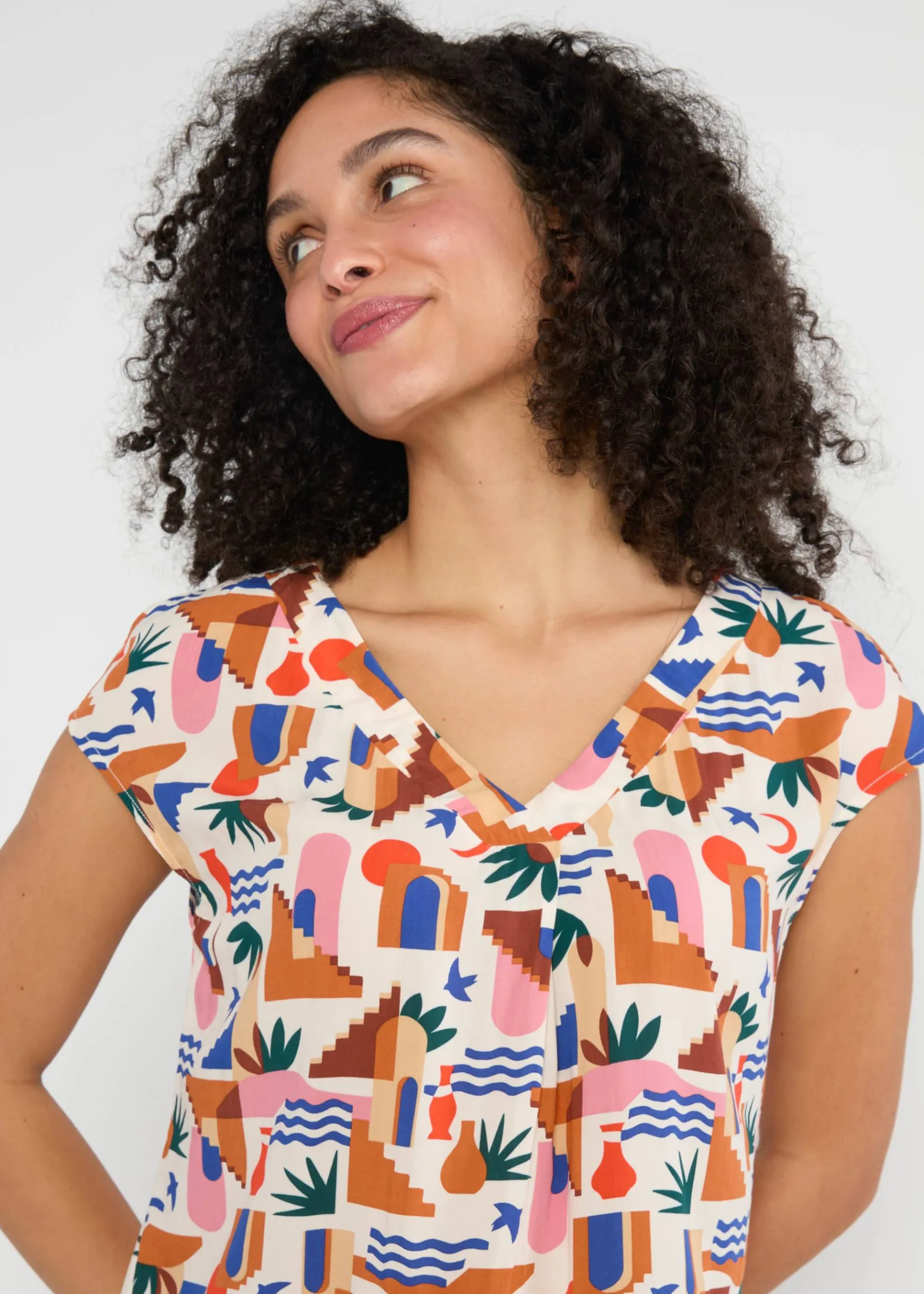 Damen Blutsgeschwister Tops|V-Ausschnitt|Shirt Liberty Maniac