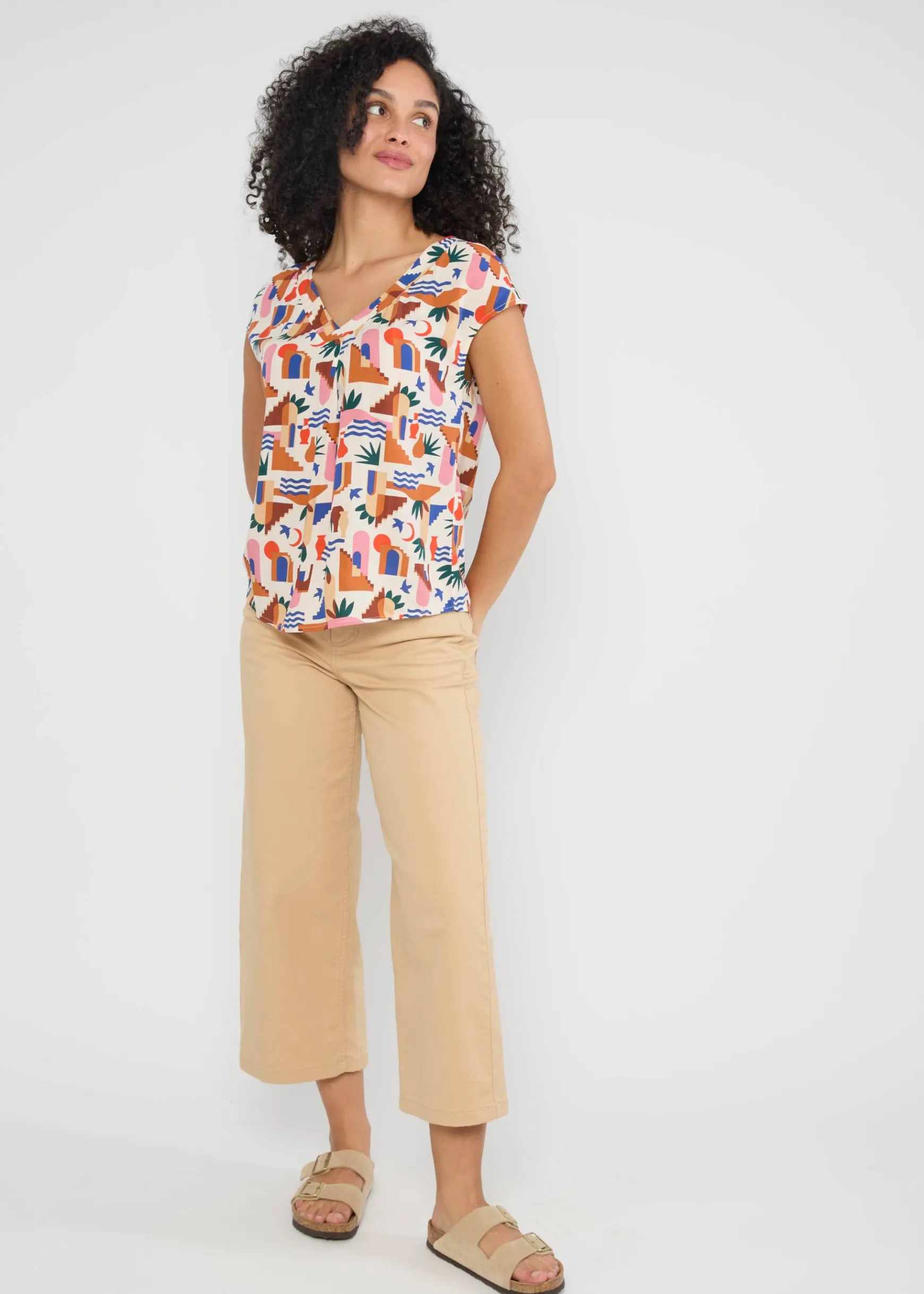 Damen Blutsgeschwister Tops|V-Ausschnitt|Shirt Liberty Maniac