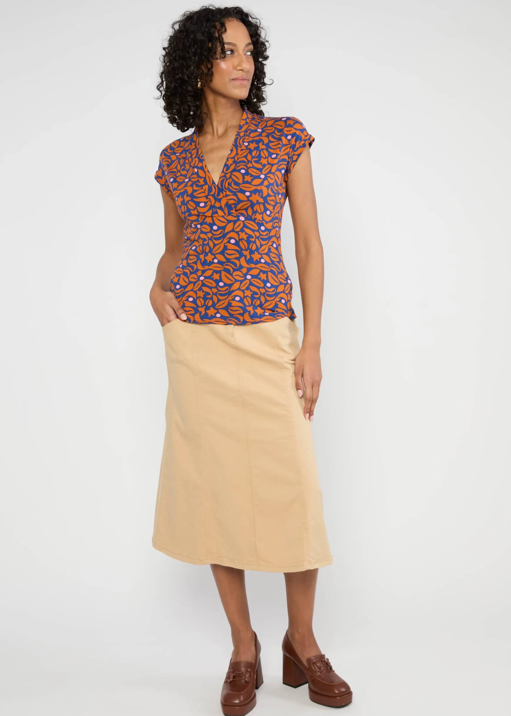 Damen Blutsgeschwister T-Shirts|V-Ausschnitt|Shirt Mon Cher Cache-Cu0153ur