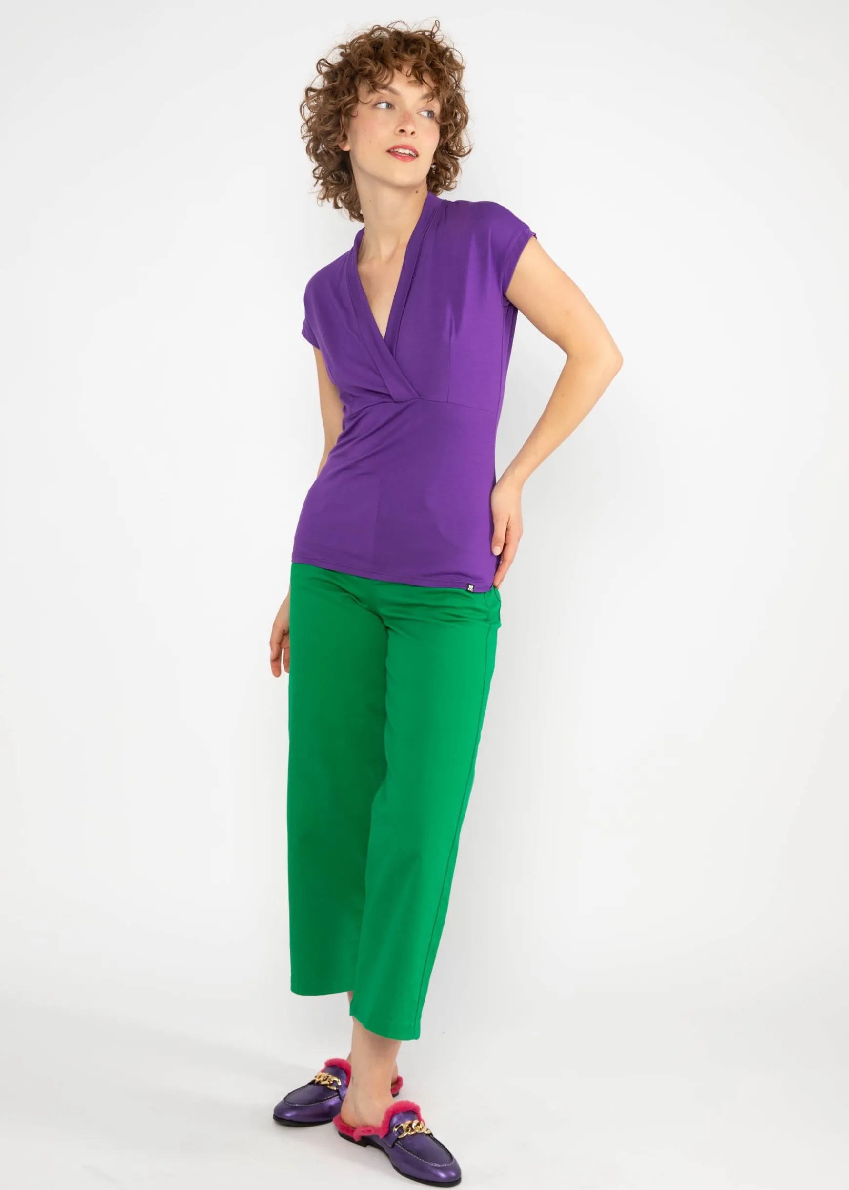 Damen Blutsgeschwister T-Shirts|V-Ausschnitt|Shirt Mon Cher Cache-Cu0153ur