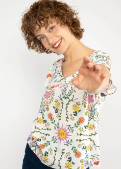 Damen Blutsgeschwister T-Shirts|V-Ausschnitt|Sommerbluse Feed the Birds