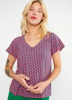 Damen Blutsgeschwister T-Shirts|V-Ausschnitt|Sommerbluse Feed the Birds