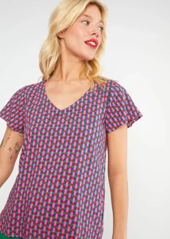 Damen Blutsgeschwister T-Shirts|V-Ausschnitt|Sommerbluse Feed the Birds