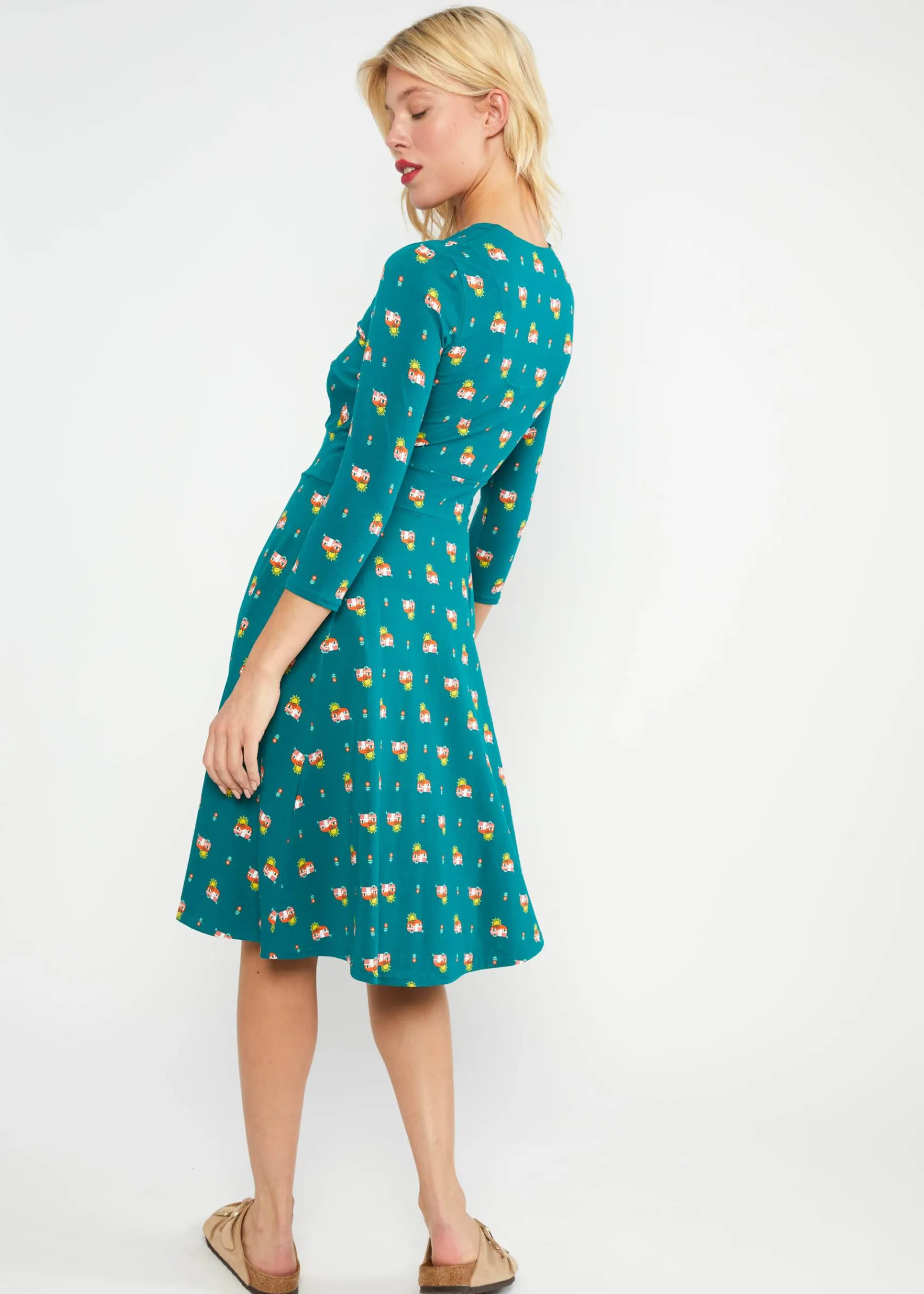 Damen Blutsgeschwister Jerseykleider|Knielange Kleider|Sommerkleid Hot Knot Power