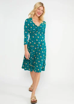 Damen Blutsgeschwister Jerseykleider|Knielange Kleider|Sommerkleid Hot Knot Power