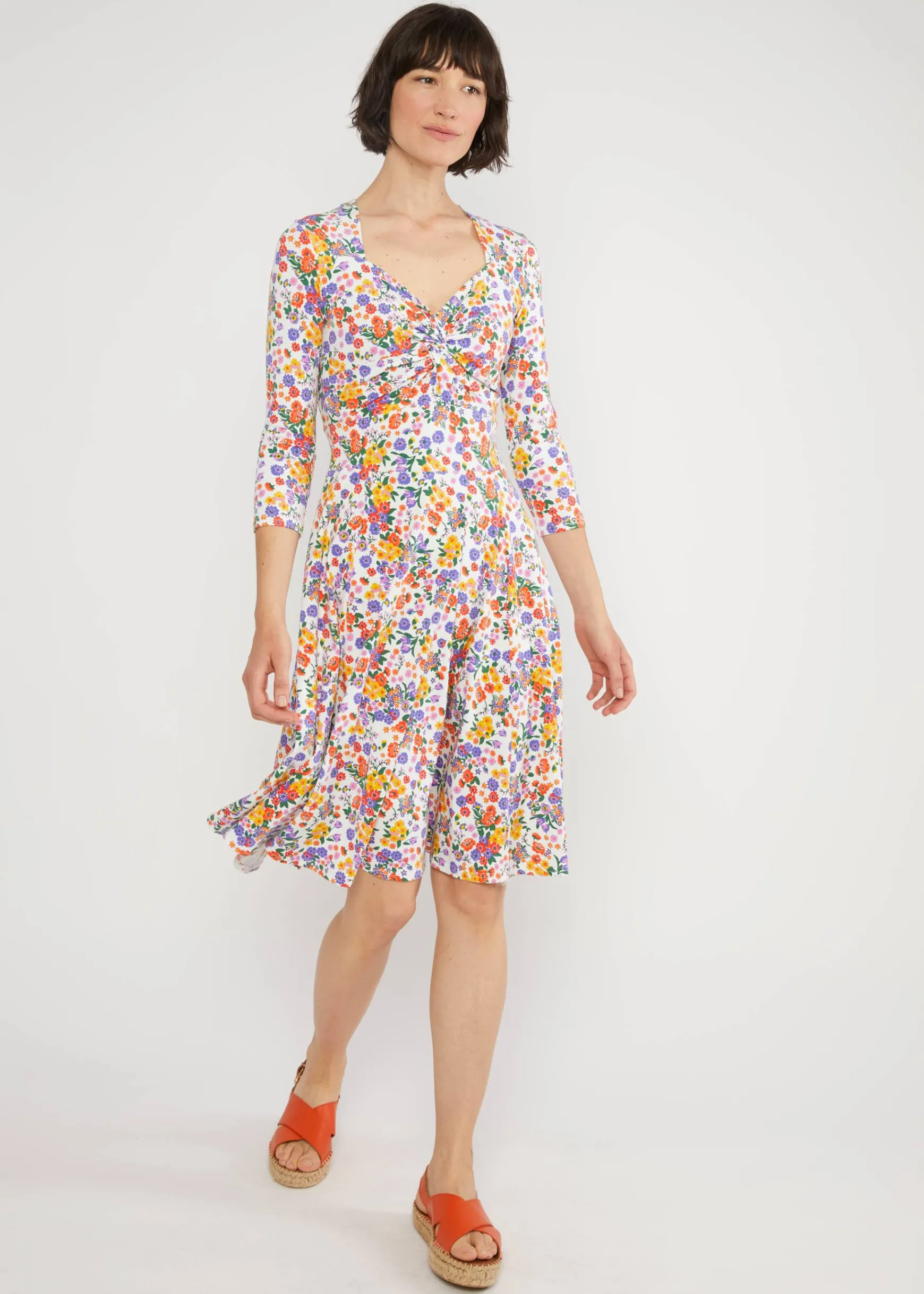 Damen Blutsgeschwister Jerseykleider|Knielange Kleider|Sommerkleid Hot Knot Power