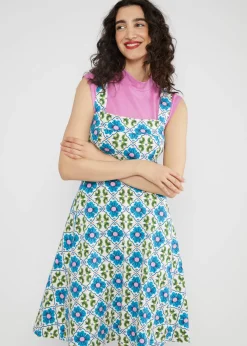 Damen Blutsgeschwister Jerseykleider|Knielange Kleider|Sommerkleid Strapteaserette