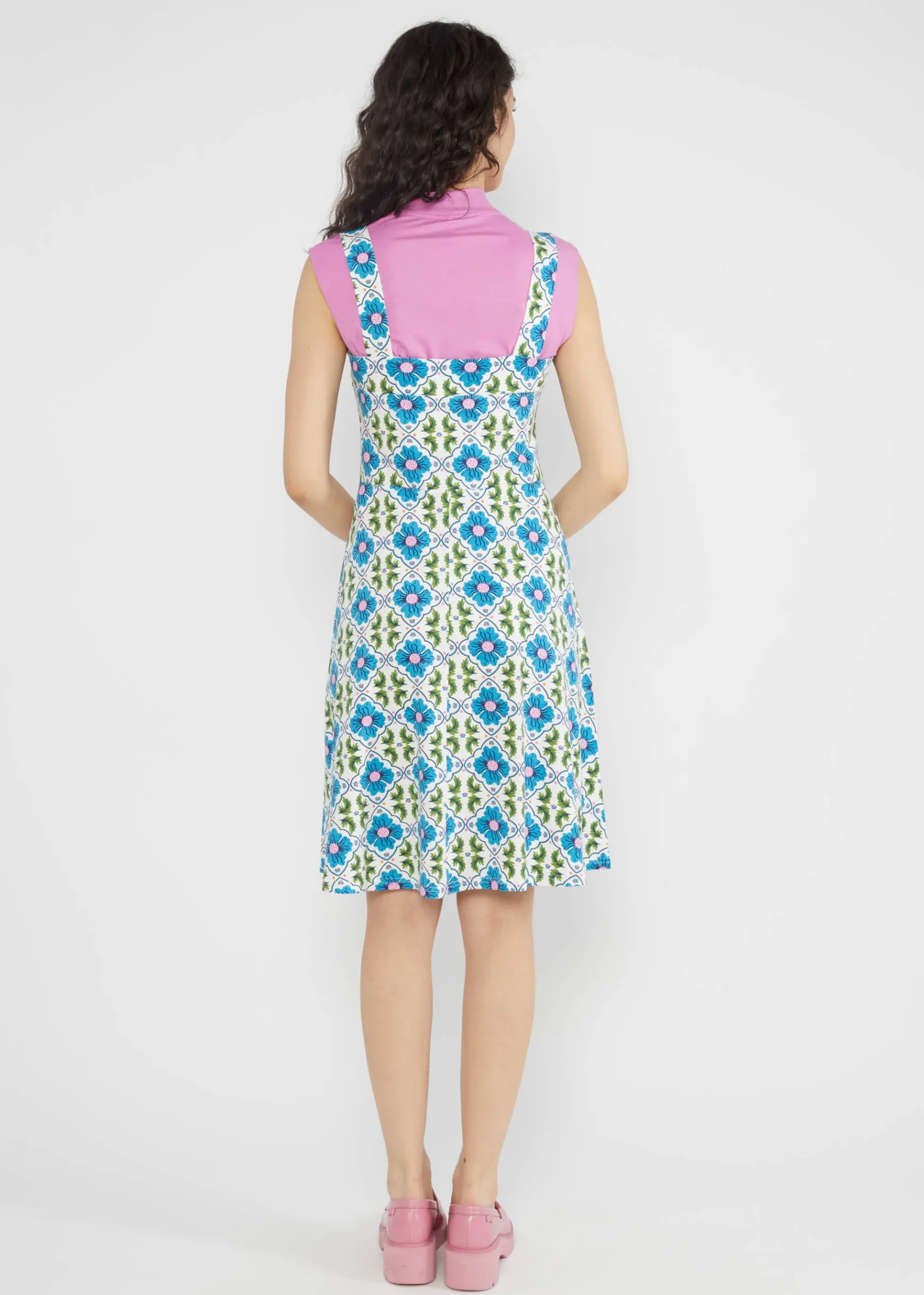 Damen Blutsgeschwister Jerseykleider|Knielange Kleider|Sommerkleid Strapteaserette