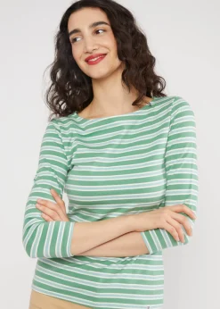 Damen Blutsgeschwister 3/4-Arm|Rundhals|Streifenshirt Oh Marine