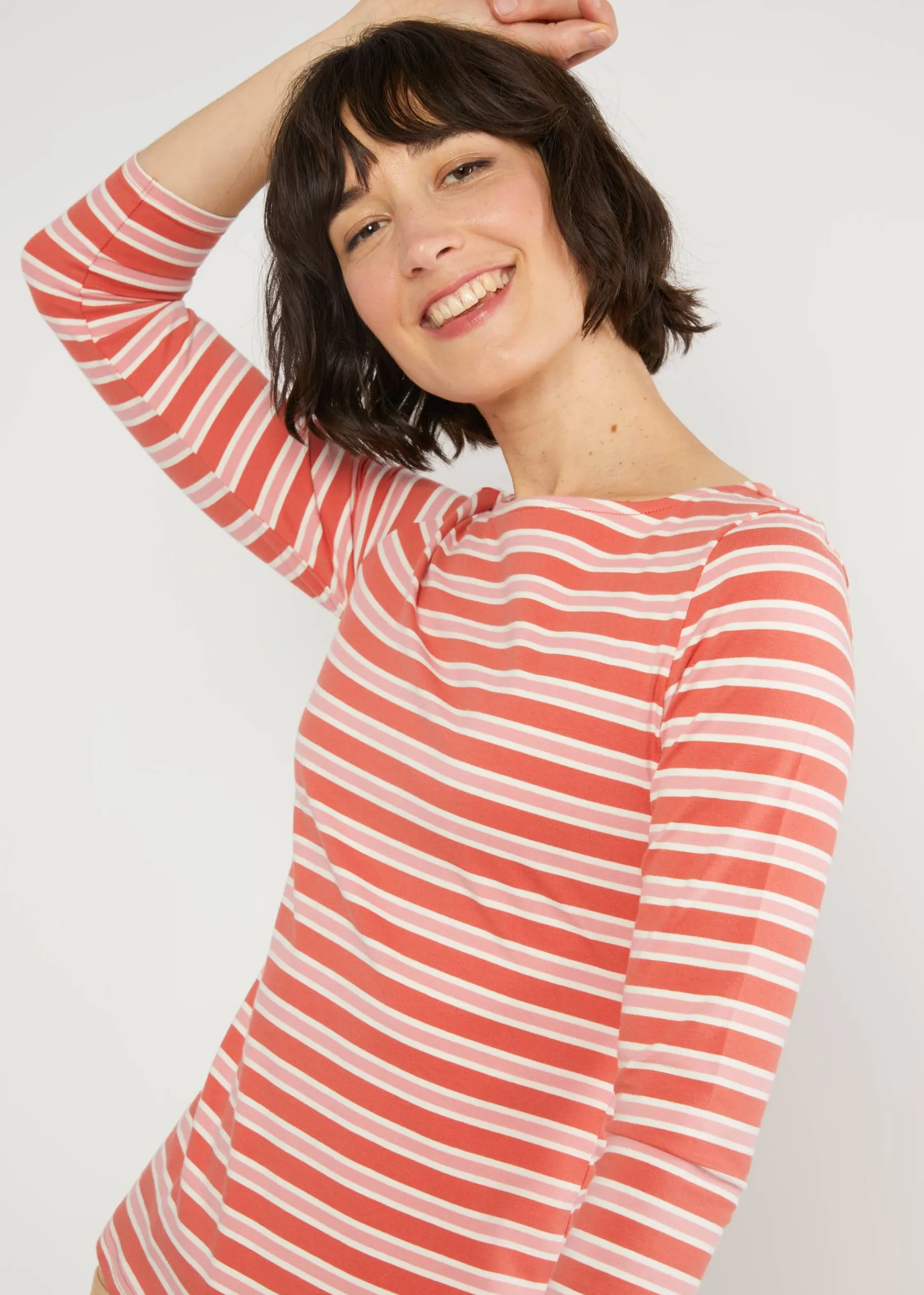 Damen Blutsgeschwister 3/4-Arm|Rundhals|Streifenshirt Oh Marine