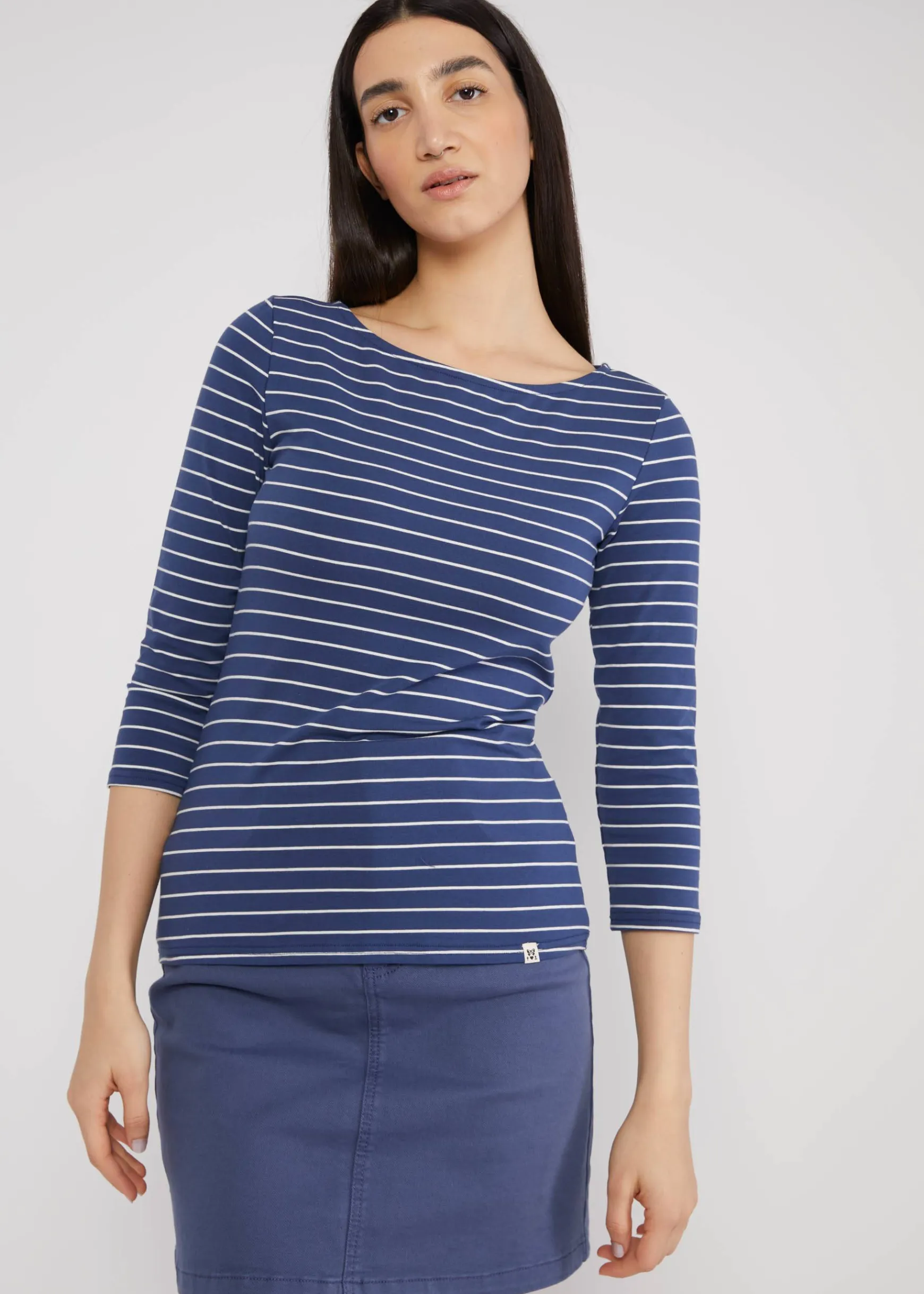 Damen Blutsgeschwister 3/4-Arm|Rundhals|Streifenshirt Oh Marine