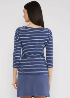 Damen Blutsgeschwister 3/4-Arm|Rundhals|Streifenshirt Oh Marine